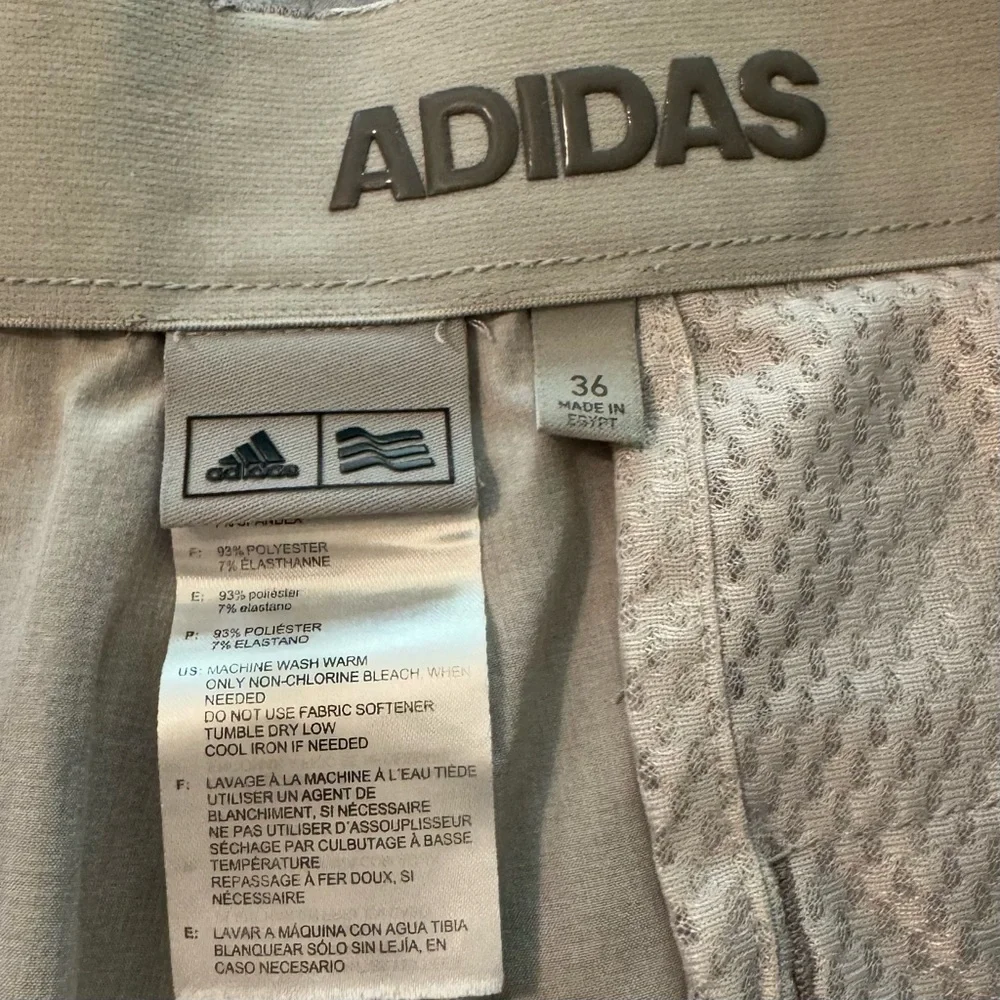 Adidas Hybrid Material Golf Shorts Gray Monochrome Zigzag‎ Pattern Size 36